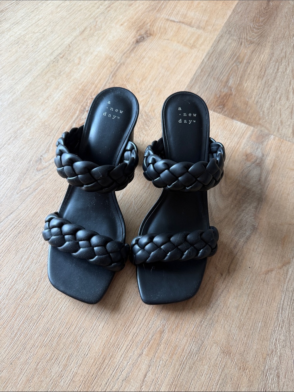Target Black Braided Double-Strap Slide Sandals